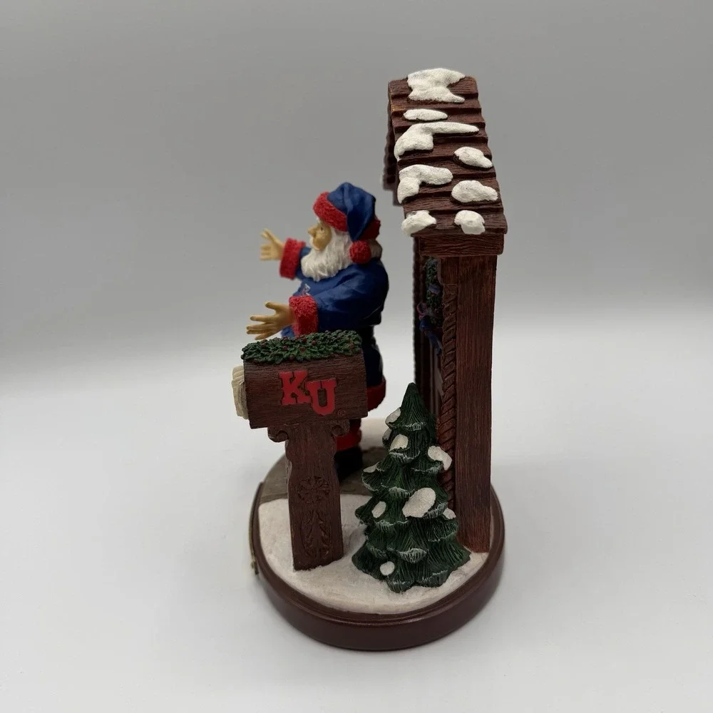 Kansas Jayhawks Welcome Home Santa‎ Claus Figurine Christmas NCAA Memory Company